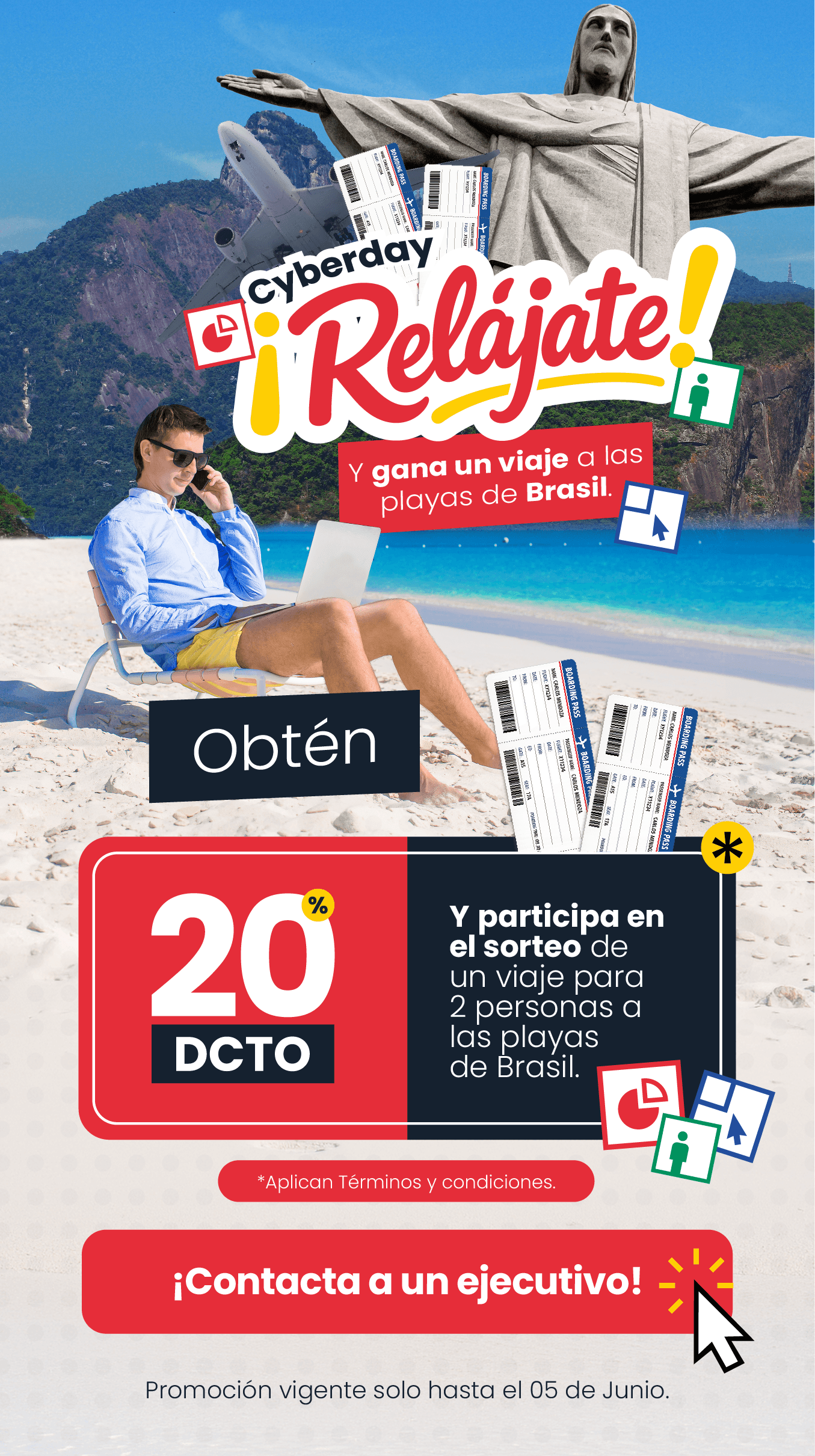 Cyberday ¡Relájate! y gana un viaje a las playas de Brasil